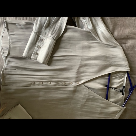 (2for$25) Dynamite Silver M Blouse Top - Picture 1 of 5